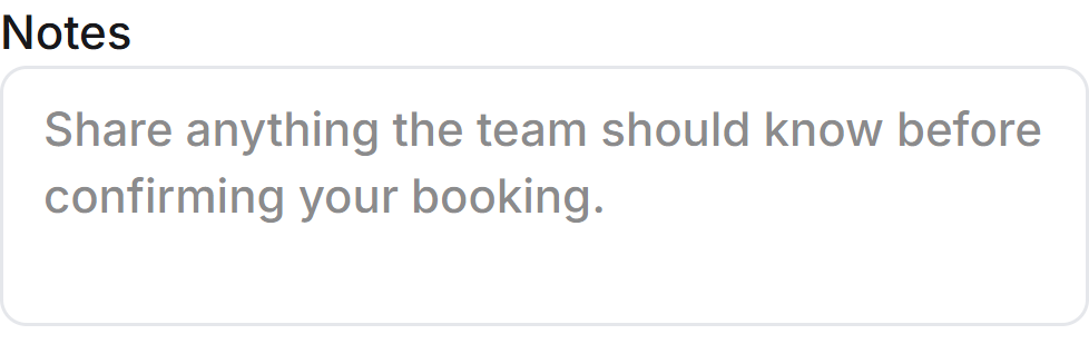 Notes input screen